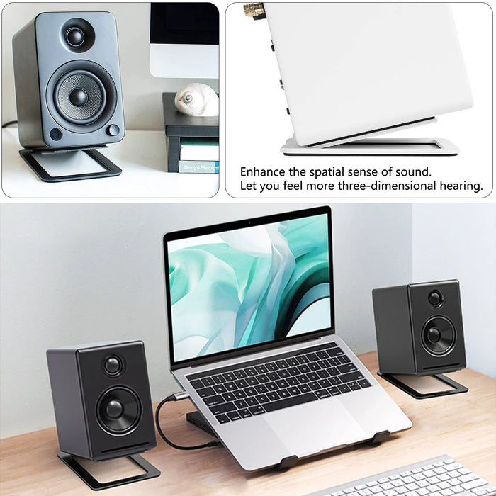 Desktop Speaker Stand — Carbon steel with shock-absorbing base