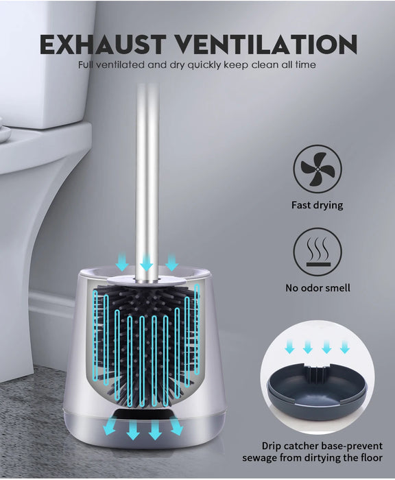 SDARISB Long-Handle Silicone Toilet Brush with Bendable Head (DR-FE94)