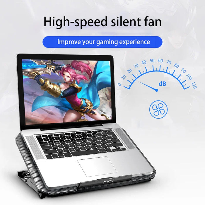 Large Cooling Pad for 12-16 inch Laptops — Dual Fans, USB, Adjustable Speed, Quiet
