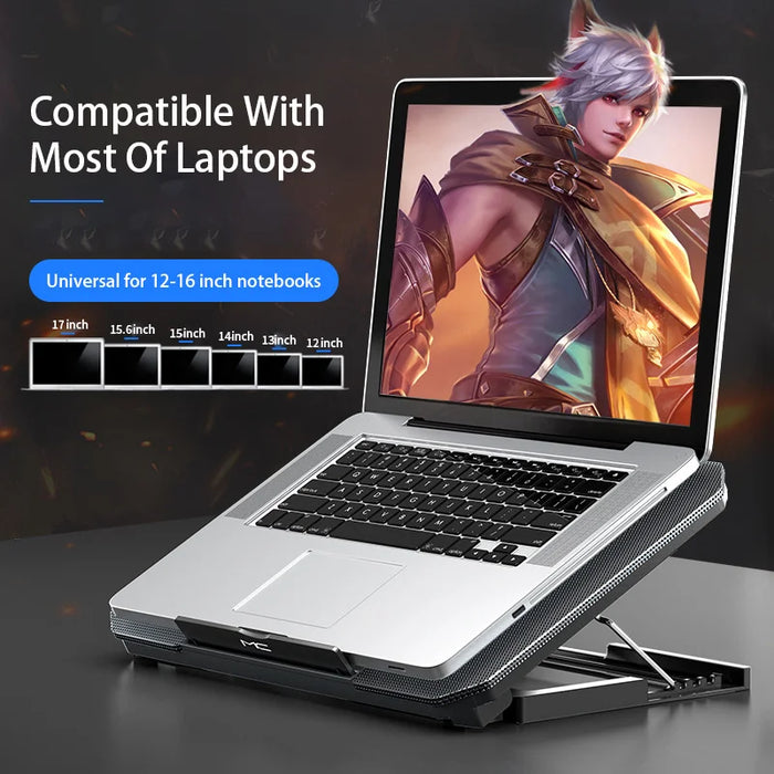 Large Cooling Pad for 12-16 inch Laptops — Dual Fans, USB, Adjustable Speed, Quiet