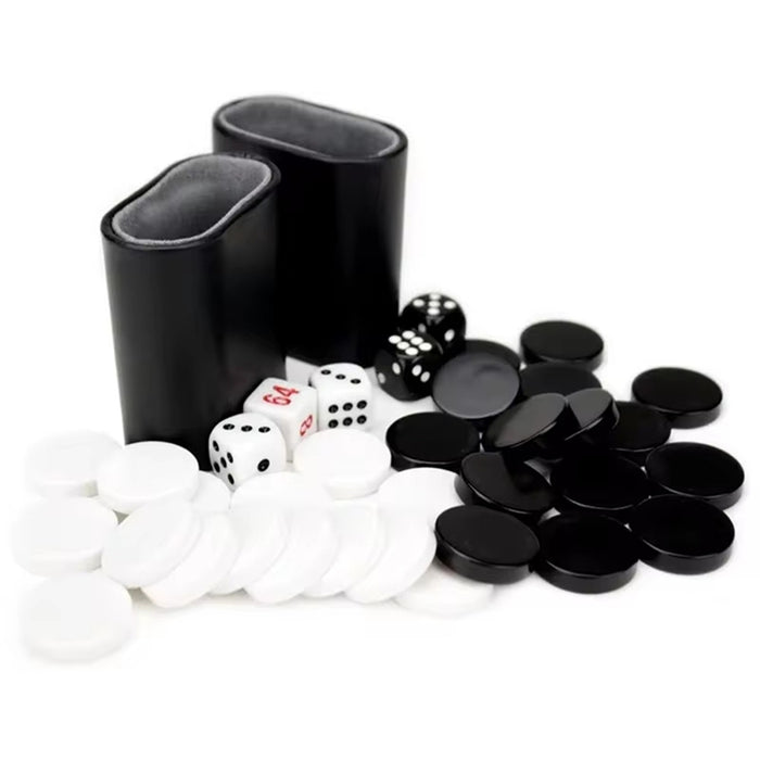 Classic Backgammon Set with PU Leather Folding Case – Portable Travel Game