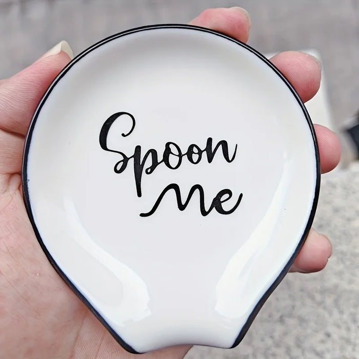 White Ceramic Spoon Holder & Tray – Versatile Kitchen Organiser
