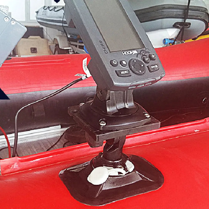 Fish Finde Inflatable Boat Mount 360° Swivel Fish Finder Mount Bracket — Adjustable Rod Holder for Infl ...
