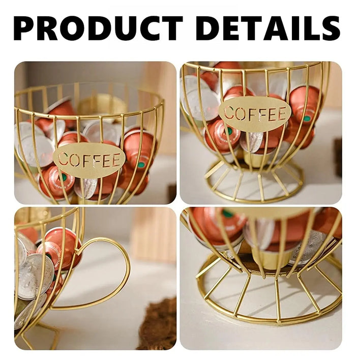 Metal Coffee Capsule Holder – Large Capacity Pod Organizer for Kitchen, Café & Bar
