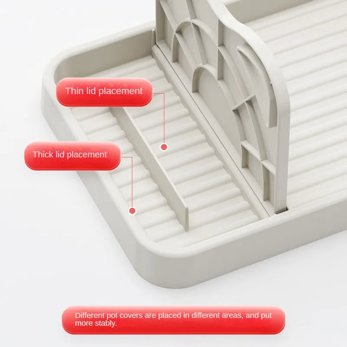 Multifunctional Lid & Spoon Holder — Plastic Stand for Pots, Spatulas & Spoons