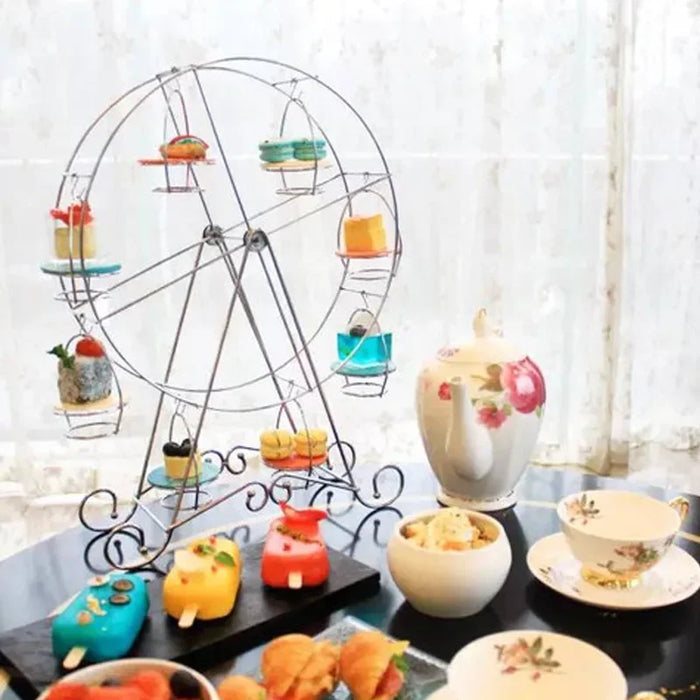 Metal Ferris Wheel Cupcake Stand — 8-Cup Display for Weddings & Parties