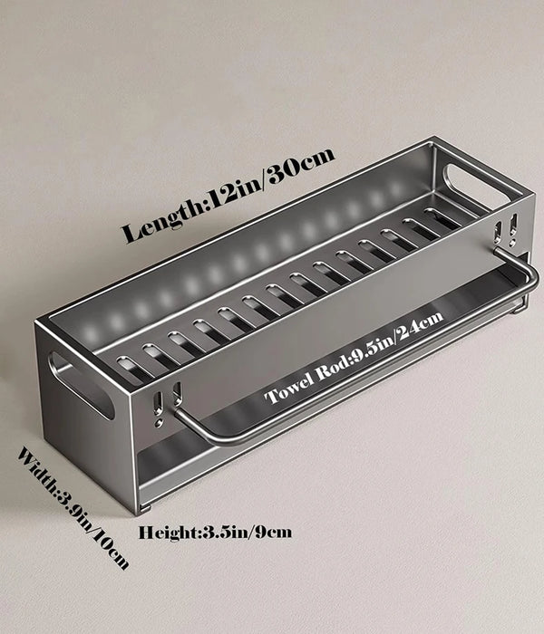 Extra-Large Carbon Steel Sink Caddy - Sponge & Soap Dish Countertop Organiser Rack