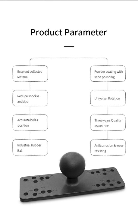1.5in Ball Base Adapter – 360° Anti-slip RAM-style Mount for Fishfinder & GPS