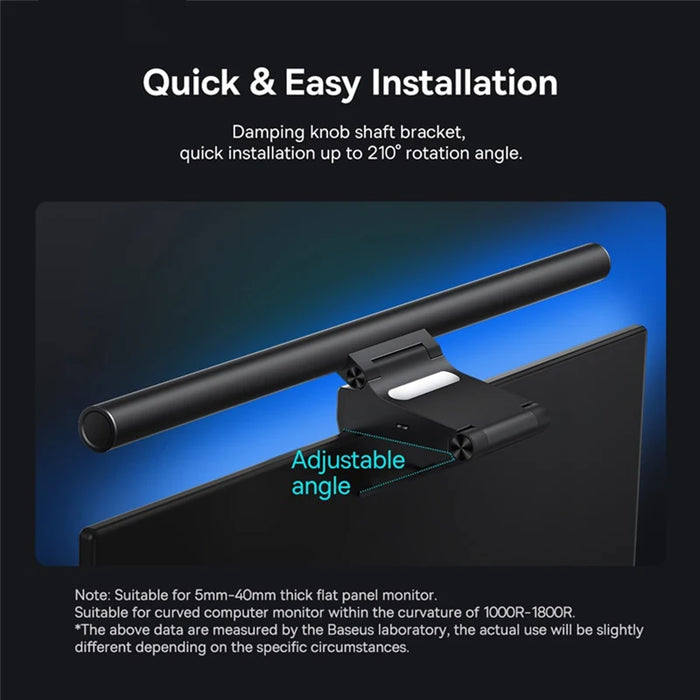 Baseus Screen Light Desk Lamp - Computer Screen Hanging, USB-Powered, Laptop Light, LCD Monitor Light, Table and Study Reading Lamp - Ideal for Working, Studying and Reading Tasks
