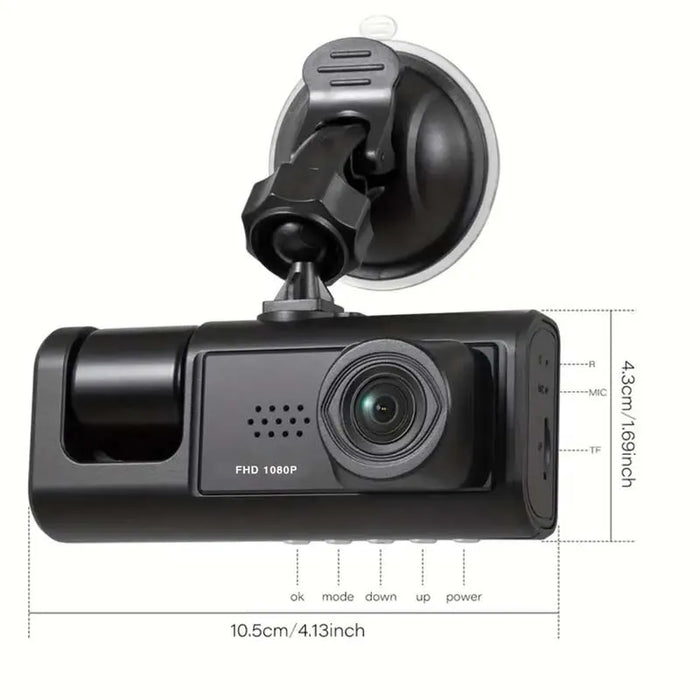 1080P Dual Dash Cam — Front and Interior with IR Night Vision