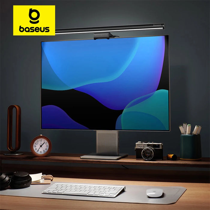 Baseus Screen Light Desk Lamp - Computer Screen Hanging, USB-Powered, Laptop Light, LCD Monitor Light, Table and Study Reading Lamp - Ideal for Working, Studying and Reading Tasks