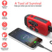Portable Hand-Crank Solar Emergency Radio — NOAA/AM/FM with LED Torch & Power Bank (Red)
