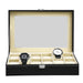 PU Leather Watch Display Box — 10 or 12-Slot Glass-Top Case