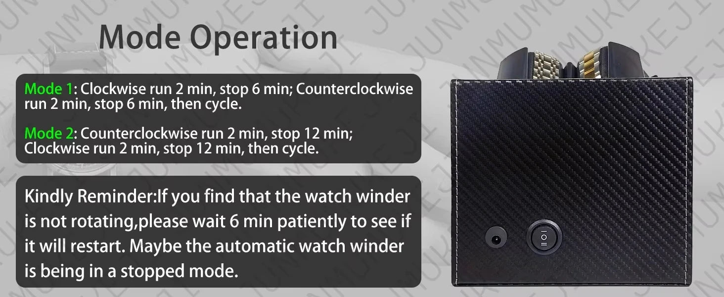 Watch Winder Box for 3 Automatic Watches – PU Leather, USB Powered
