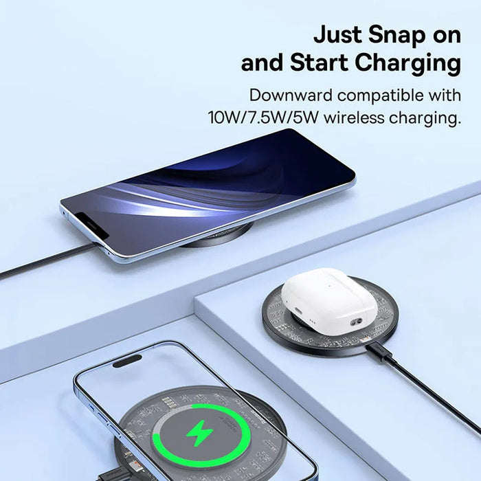 15W Fast Wireless Charging Pad – Transparent Qi Charger for iPhone & Android