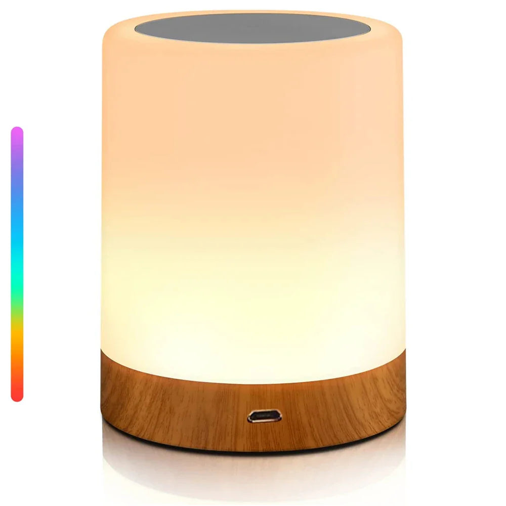 LED Touch Lamp - Bedside Table Lamp with RGB Light, Touch Sensor, and Portable Desk Lamp Feature - Perfect Bedroom Lighting Solution & Kids Gift Item