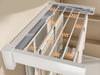 Folding Telescopic Wall-Mounted Towel & Clothes Rack — PVC, Extendable (White/Silver)