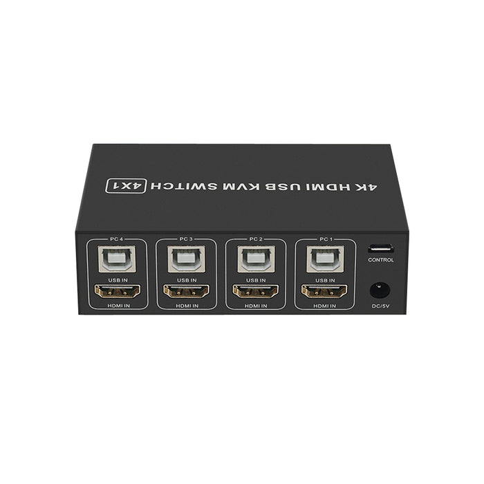 4-Port HDMI KVM Switch 4-in-1 — 4K@60Hz with Desktop Controller, Share Monitor, Keyboard & Mouse