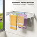 80cm Wall-Mounted Foldable Laundry Rack — 5-Rod White Stainless Steel