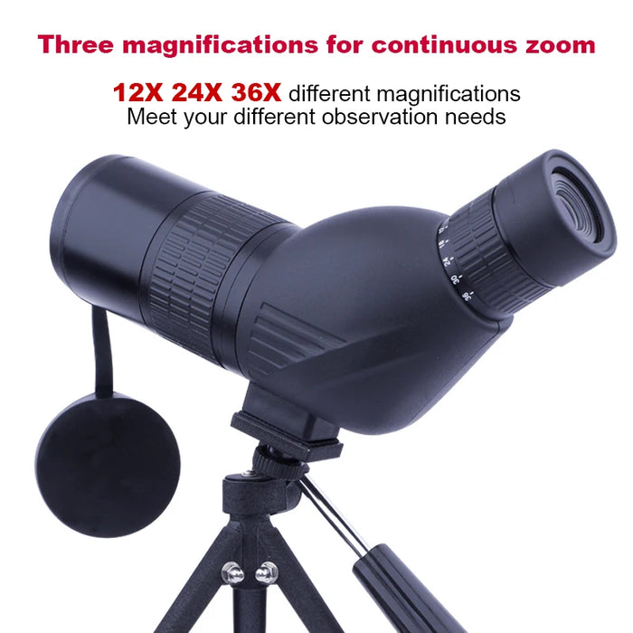 12–36x50 Spotting Scope Monocular — 50mm, BAK‑4 Prism, Waterproof & Anti‑Fog