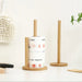 Bamboo Paper Towel Holder — Vertical Wooden Roll & Cling Film Organiser