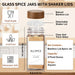13-piece Glass Spice Jars with Bamboo Lids, 120ml Square Seasoning Jars with Shaker Lids, Labels & Funnel