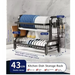 2/3-Tier Stainless Steel Dish Rack with Utensil Holder — Compact Rustproof Countertop Drainer
