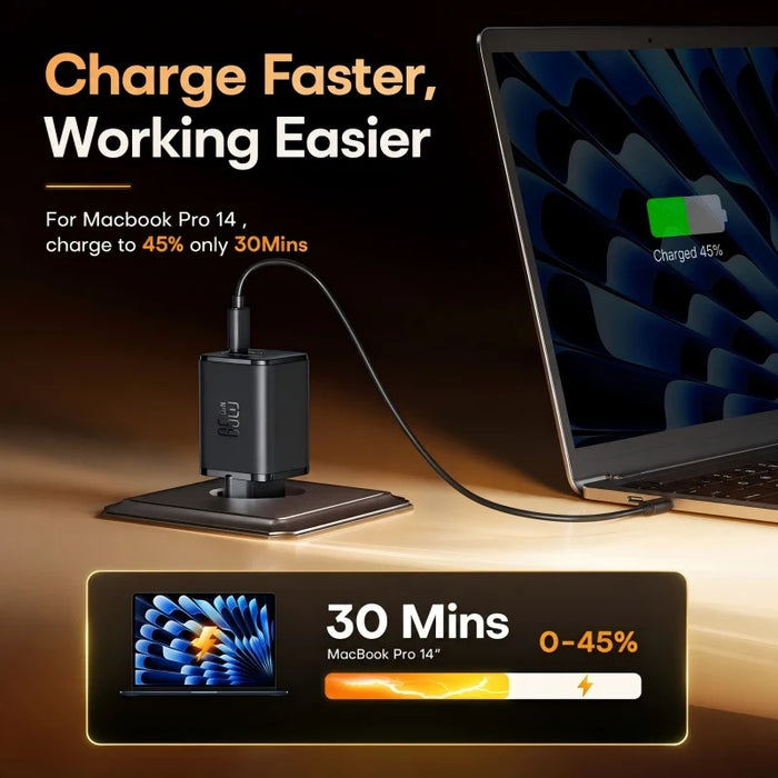 QOOVI 65W GaN USB-C Charger — USB PD, Quick Charge 4.0 & PPS