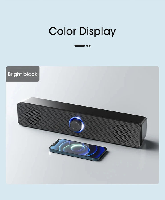 PC Soundbar with Bluetooth & Wired AUX — USB‑Powered Speaker for TV, Laptop & Gaming