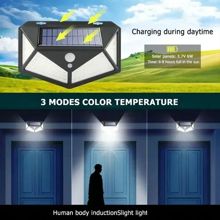 Solar LED Light - Multifunctional Sunlight Powered Spotlight, Waterproof, With Motion Sensor - Ideal for Outdoor Garden Decoration