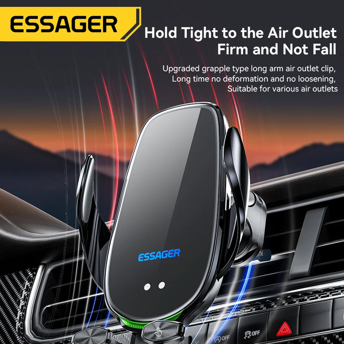 15W Qi Wireless Car Vent Phone Holder – Fast Charging & Auto Grip
