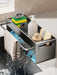 Extra-Large Carbon Steel Sink Caddy - Sponge & Soap Dish Countertop Organiser Rack