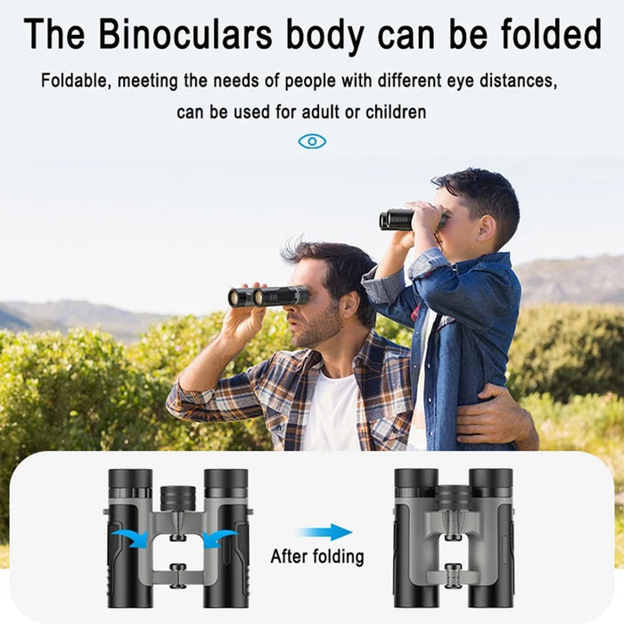 10x25 Compact Binoculars – Pocket Waterproof BAK4 Prism for Adults & Kids