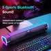Bluetooth 5.0 & Wired USB Soundbar — 4D Surround Stereo with Subwoofer for Laptop PC