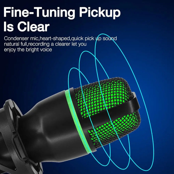 USB Condenser Microphone for PC & Laptop — Wired Streaming, Podcasting & Gaming (RGB option)
