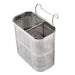 Stainless Steel Cutlery & Chopstick Drainer – 2-Compartment Utensil Holder with Hooks