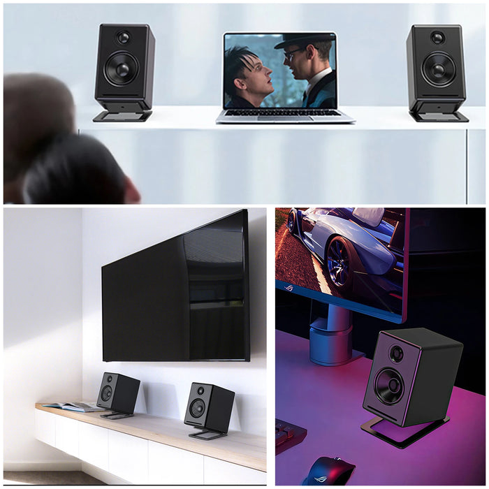 Carbon Steel Tabletop Speaker Base — Shock-Absorbing Stand