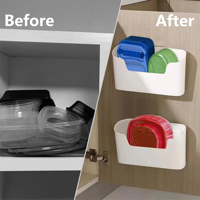 Adhesive Wall-Mounted Storage Rack – Single-Tier Kitchen & Bathroom Organiser (1pc/2pc)