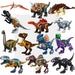 Jurassic Dinosaur Building Blocks - Velociraptor, Triceratops, Indominus & T‑Rex Models