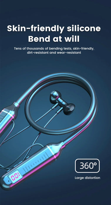 Neckband Earphones G07 — Bluetooth 5.1, ANC, LED Display, Waterproof