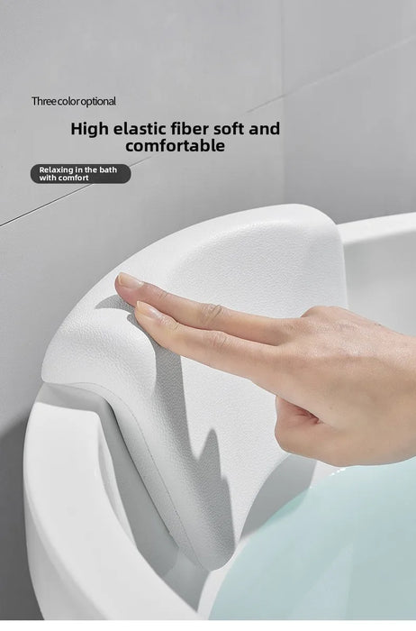 Spa Neck Bath Pillow with Suction Cups — Waterproof Polyurethane Headrest