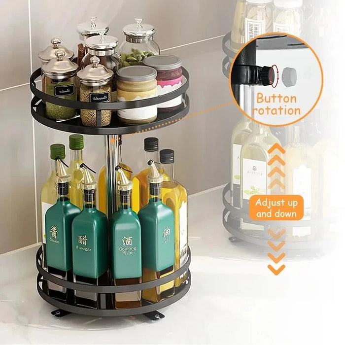 Rotating Kitchen Organiser — 360° Stainless Steel Turntable, 1/2/3-Tier (10-inch)