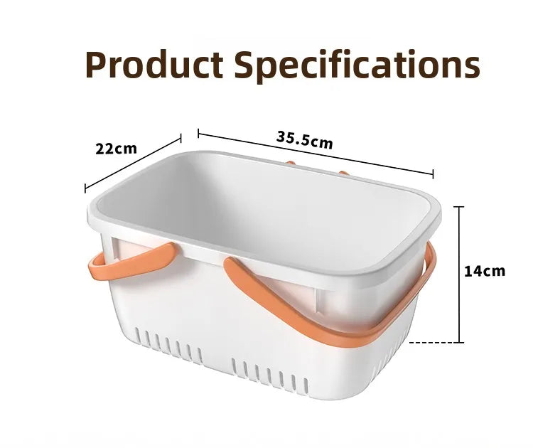 Large Capacity Portable Bath Basket – Handheld Shower Caddy & Bathroom Organiser