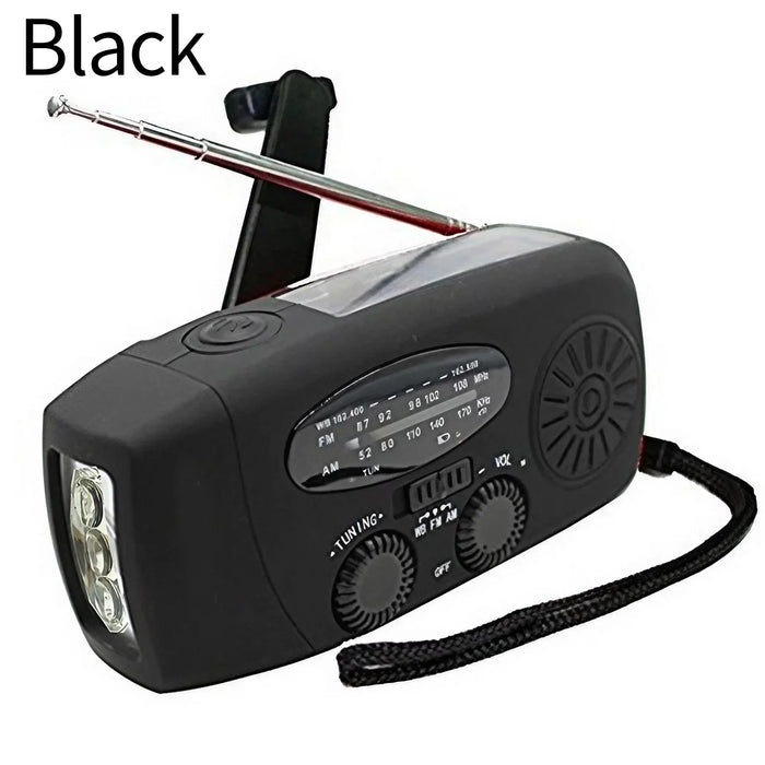 Disaster Prevention Emergency Flashlight Radio Solar Hand Crank Rechargeable Rechargeable Multifunctional LED Reading Light Radi