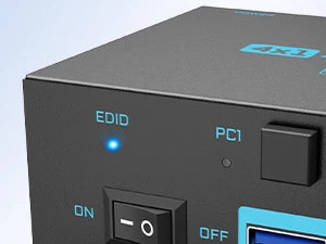 8K / 4K HDMI KVM Switch 4‑Port USB 3.0 — 4‑in‑1 Out with EDID Emulator & Wired Remote