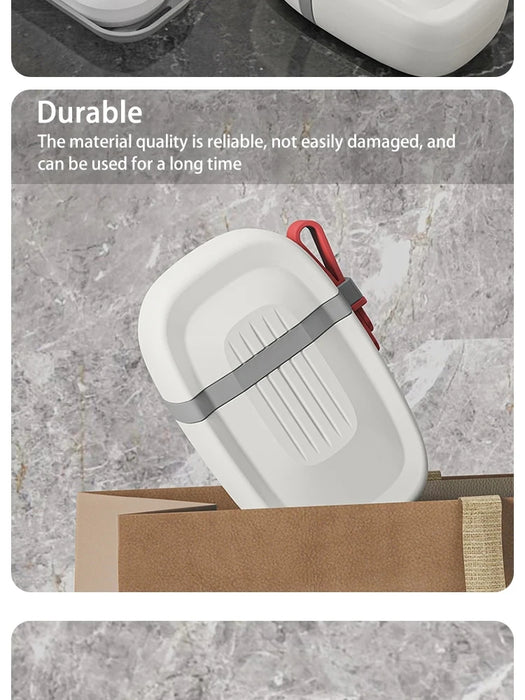 Portable Sealed Soap Box – Waterproof Travel Soap Dish with Draining Design, White 8×5×11cm
