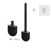 Wall-mounted Silicone Toilet Brush & Holder — Long Non-slip Handle, Ventilated Case, No-drill Fit