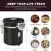 Airtight Stainless Steel Coffee Canister 22oz (1800ml) with Scoop — Black