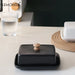 Ceramic Rectangular Butter Dish with Sealable Lid — Cheese Storage, White or Black