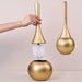 Long‑Handled Toilet Brush with Base Holder — Non‑Scratch Bathroom Brush, Gold or Silver